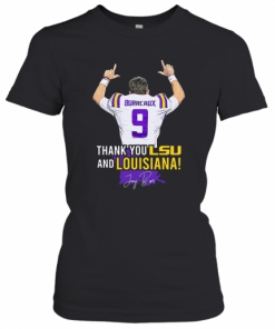 Joe Burrow Bureaux Thank You Lsu And Louisiana Signature T-Shirt Classic Women's T-shirt