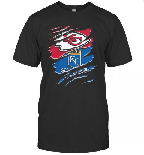 Kansas City Chiefs And Kansas City Royals Football T-Shirt