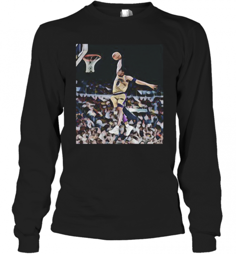 Kobe Bryant Playing Basketball Los Angeles Lakers Team T-Shirt Long Sleeved T-shirt 