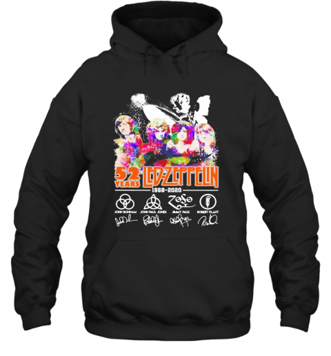 Led Zeppelin 52 Year 1968 2020 Signatures T-Shirt Unisex Hoodie