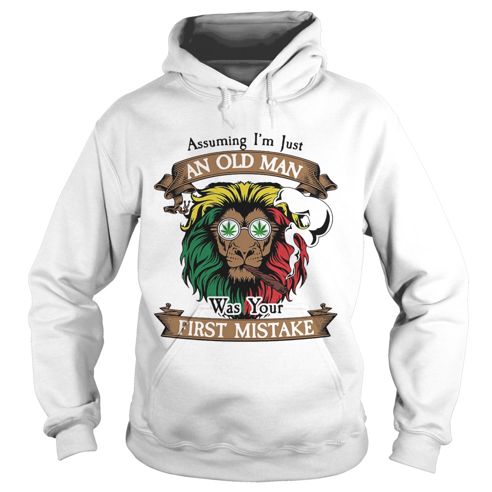 Lion smoking assuming Im just an old lady was your first mistake vintage  Hoodie