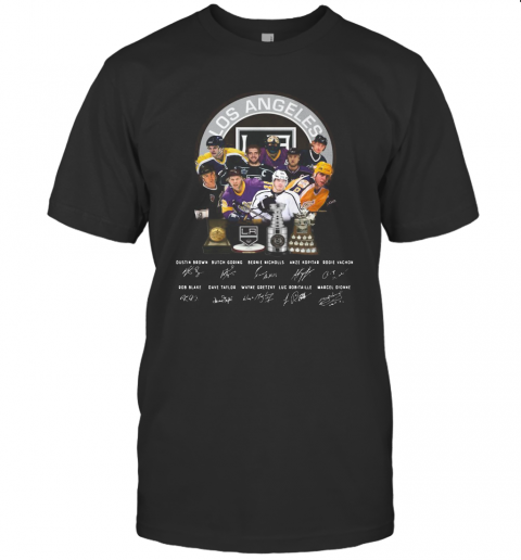 Los Angeles Kings Hockey Team Players Signatures T-Shirt