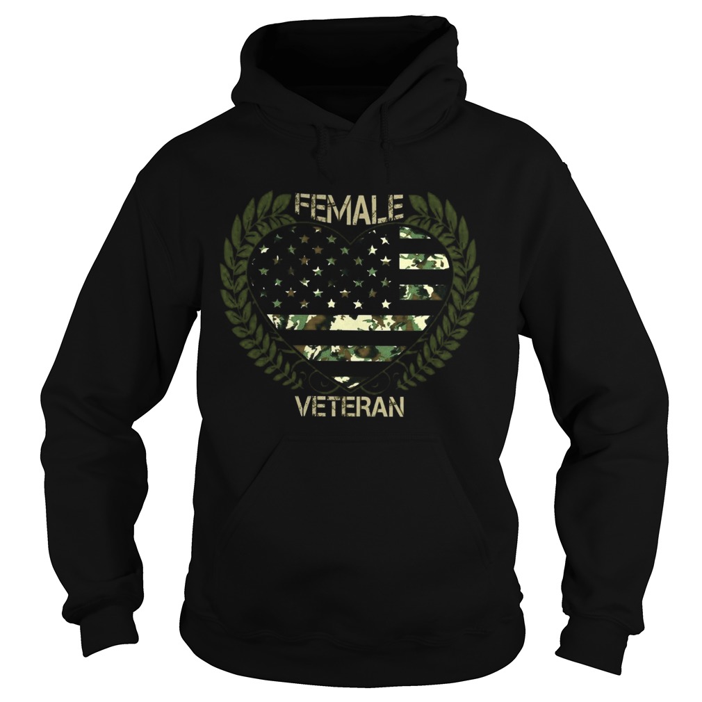 Love Female Veteran Heart  Hoodie
