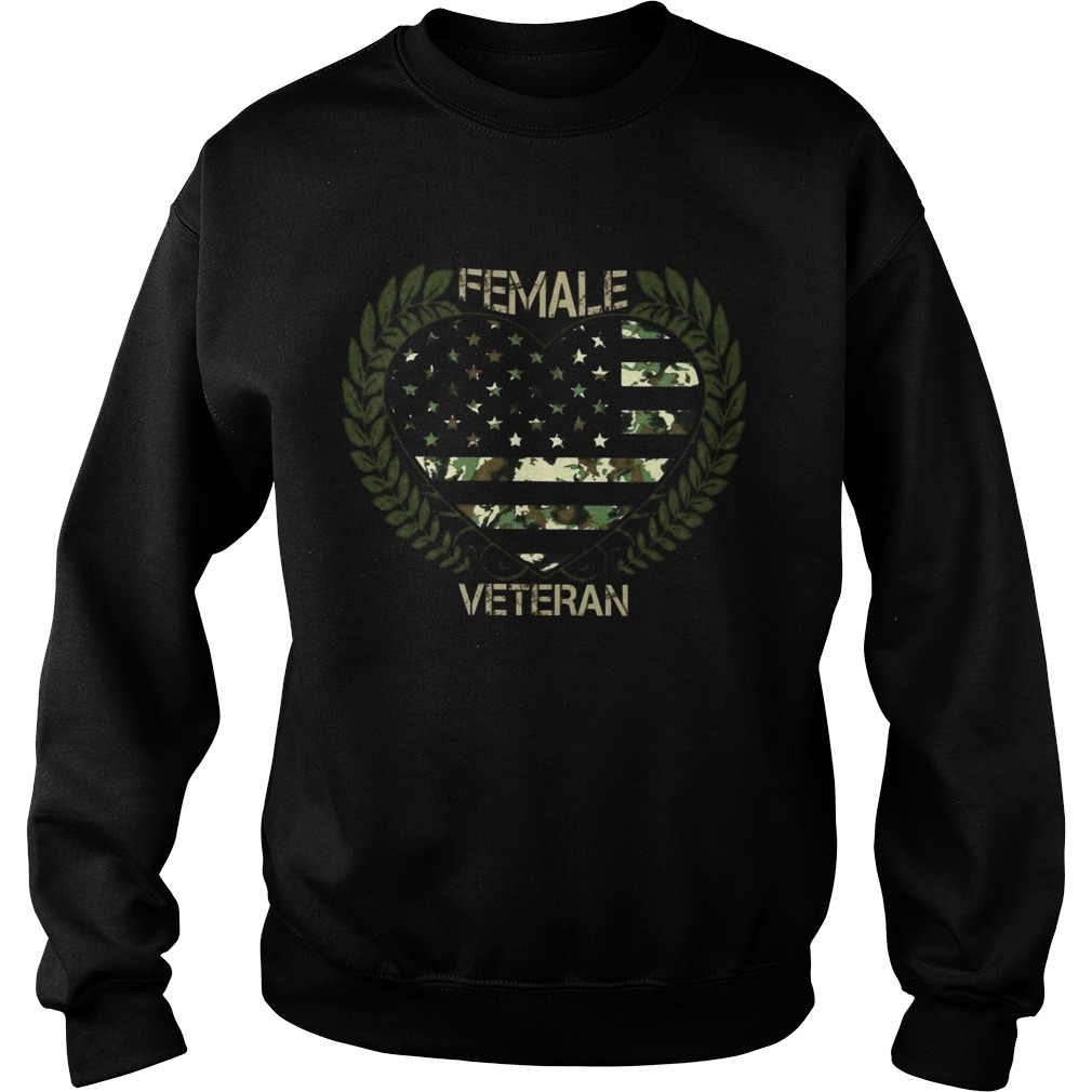 Love Female Veteran Heart  Sweatshirt