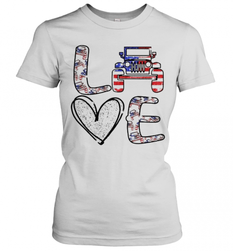 Love Jeep America Flag T-Shirt Classic Women's T-shirt