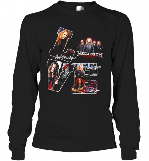Love Megadeth American Heavy Metal Band Signature T-Shirt Long Sleeved T-shirt