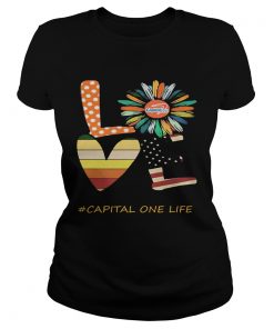 Love capital one life flower american flag vintage  Classic Ladies