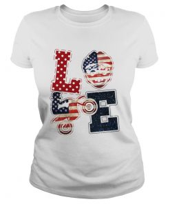 Love motocross American flag veteran Independence Day  Classic Ladies