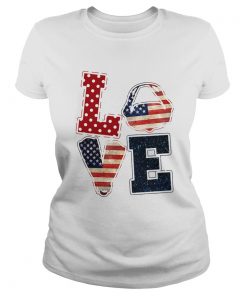 Love scuba diving American flag veteran Independence Day  Classic Ladies