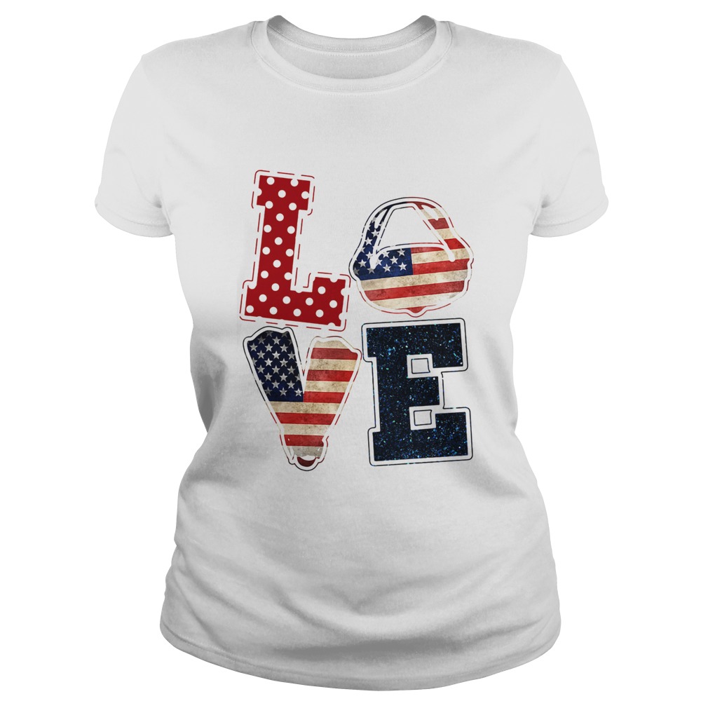 Love scuba diving American flag veteran Independence Day  Classic Ladies