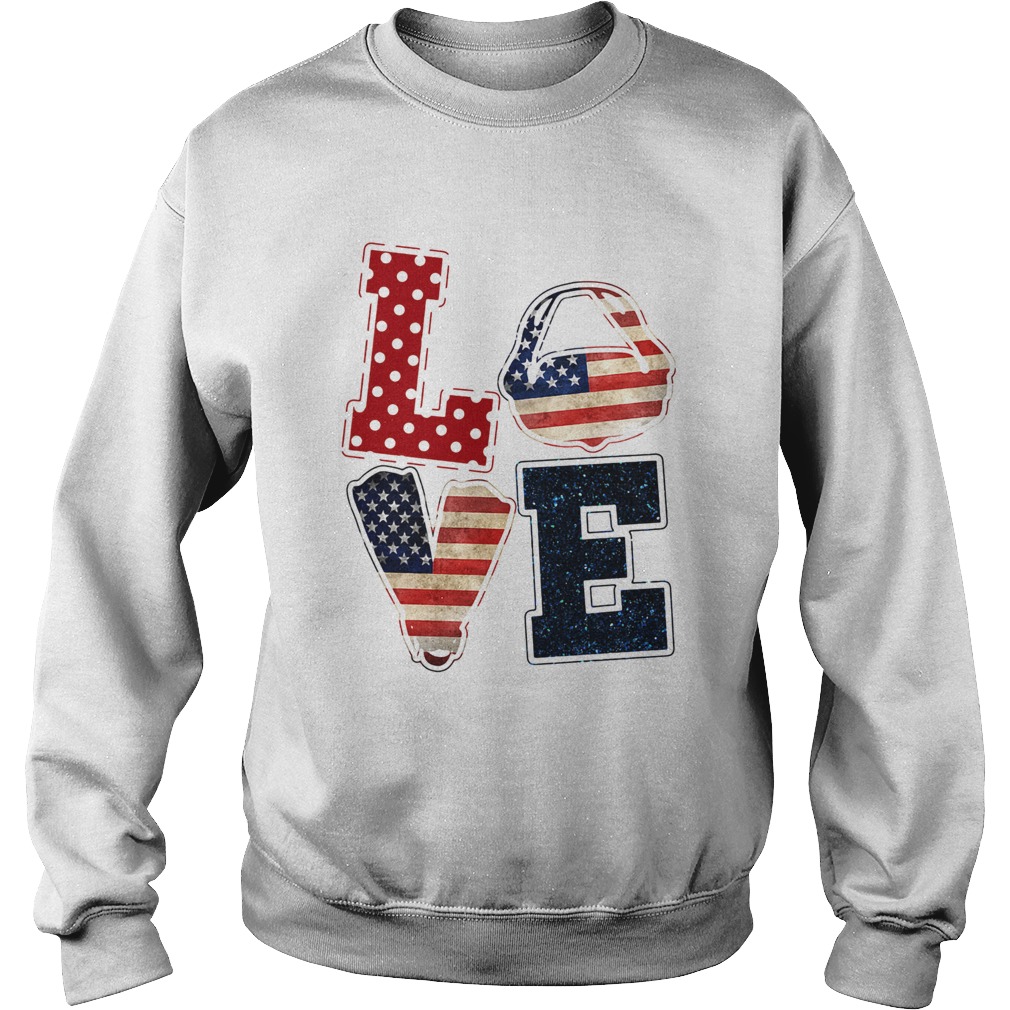 Love scuba diving American flag veteran Independence Day  Sweatshirt