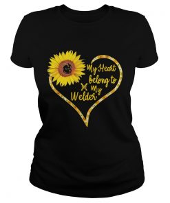 Love sunflower my heart belong to my welder heart  Classic Ladies