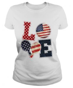 Love table tennis American flag veteran Independence Day  Classic Ladies