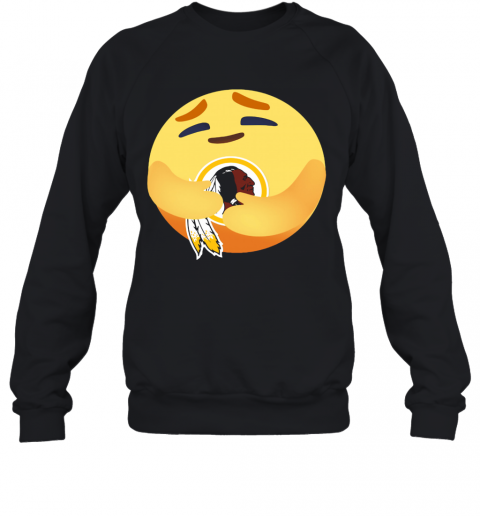 Love the washington redskins love hug facebook care emoji T-Shirt Unisex Sweatshirt