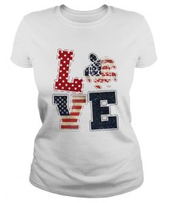 Love turtle American flag veteran Independence Day  Classic Ladies