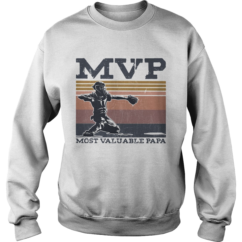 MVP most valuable papa softball vintage  Sweatshirt