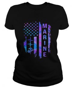 Marine American flag veteran Independence Day  Classic Ladies