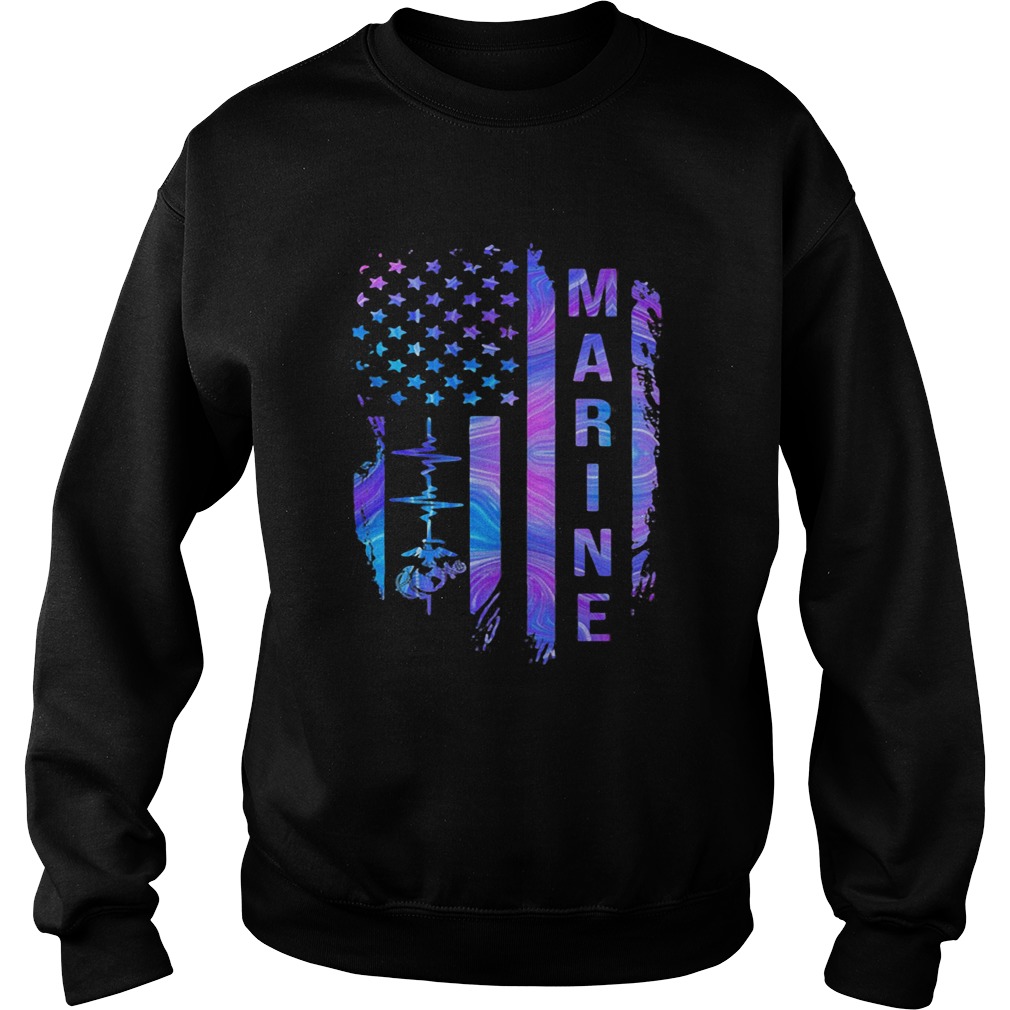 Marine American flag veteran Independence Day  Sweatshirt