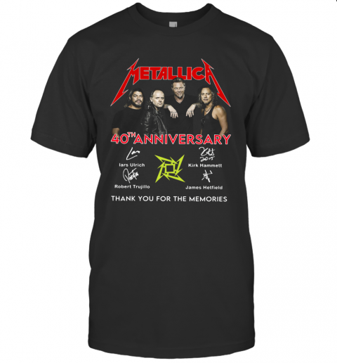 Metallica 40Th Anniversary Thank You For The Memories Signatures T-Shirt