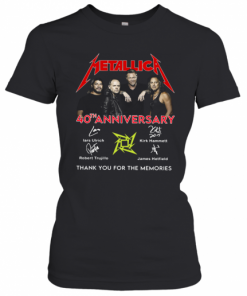 Metallica 40Th Anniversary Thank You For The Memories Signatures T-Shirt Classic Women's T-shirt