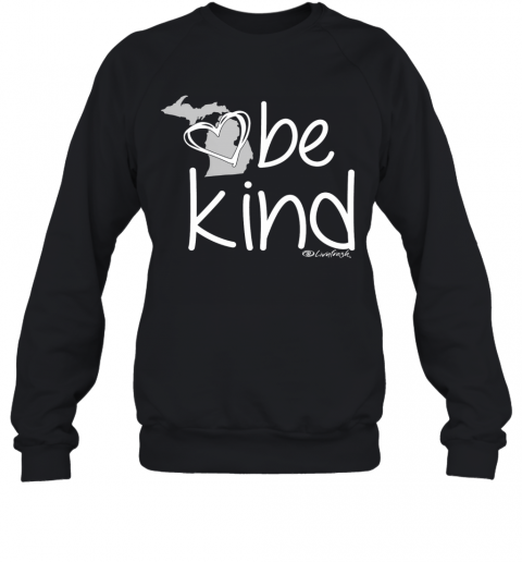 Michigan Be Kind Women'S Varsity Fleece Heart T-Shirt Unisex Sweatshirt