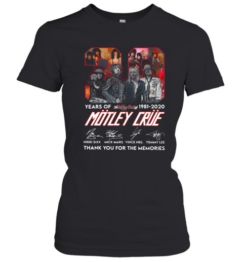 Motley Crue 39Th Anniversary 1981 2020 Signature T-Shirt Classic Women's T-shirt