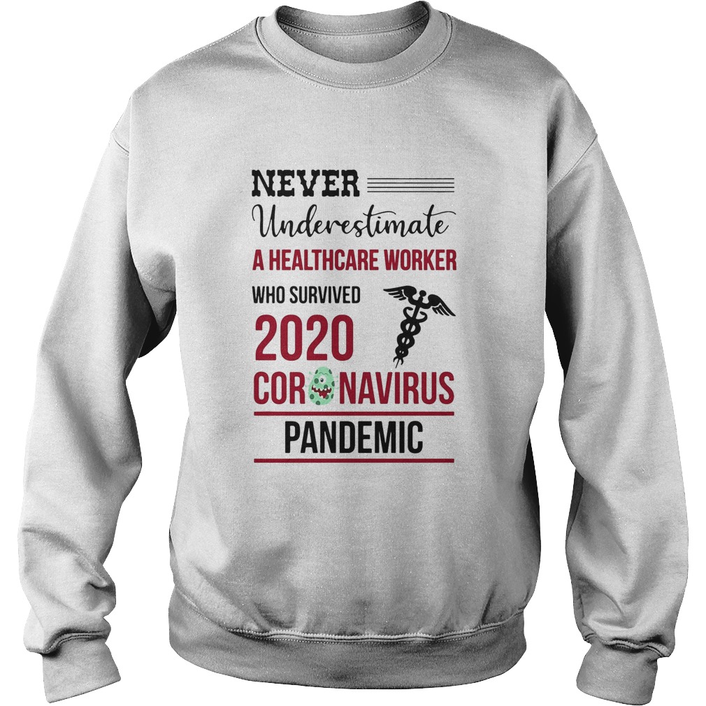 Never underestimate a healthcare worker who survived 2020 coronavirus pandemic  Sweatshirt