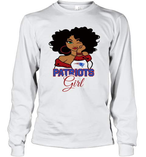 New England Patriots football black girl T-Shirt Long Sleeved T-shirt 