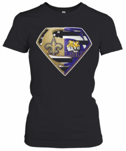New Orleans Saints And LSU Tiger Superman T-Shirt Classic Women's T-shirt