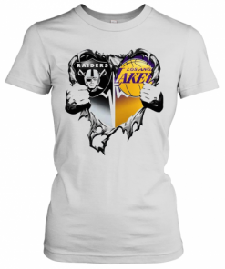 Nice Raiders And Los Angeles Laker Inside Heart T-Shirt Classic Women's T-shirt