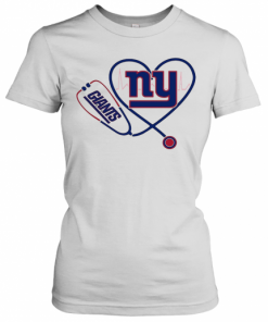 Nurse New York Giants Stethoscope Heartbeat T-Shirt Classic Women's T-shirt