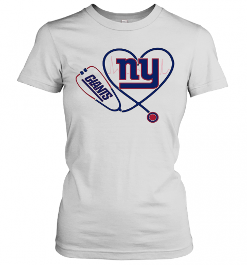 Nurse New York Giants Stethoscope Heartbeat T-Shirt Classic Women's T-shirt