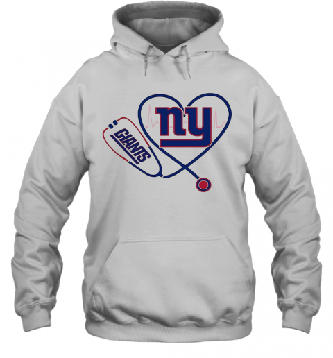 Nurse New York Giants Stethoscope Heartbeat T-Shirt Unisex Hoodie