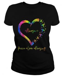 Nurse peace love nursing heart  Classic Ladies