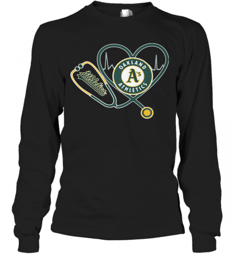 Oakland A'S Athletics Nurse Heart T-Shirt Long Sleeved T-shirt 