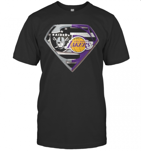 Oakland Raiders And Los Angeles Lakers Superman T-Shirt