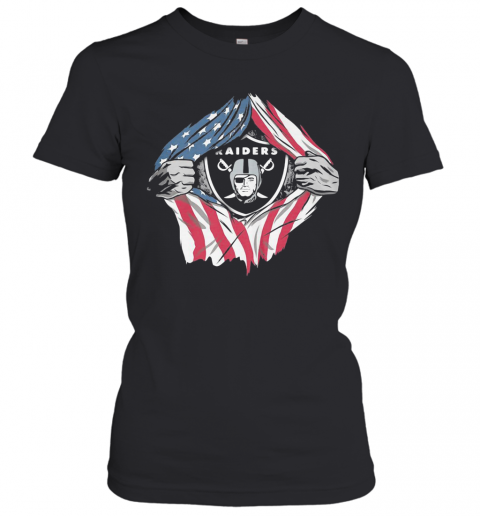 Oakland Raiders Football American Flag Independence Day T-Shirt Classic Women's T-shirt