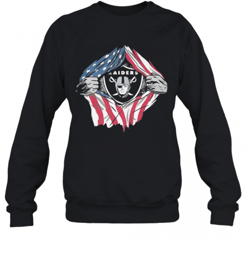 Oakland Raiders Football American Flag Independence Day T-Shirt Unisex Sweatshirt