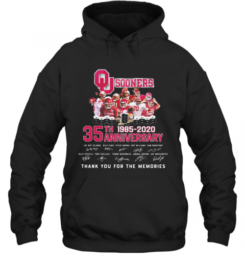 Oklahoma Sooners 35Th Anniversary 1885 2020 Thank You For The Memories Signatures T-Shirt Unisex Hoodie