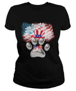 Paw American flag veteran Independence Day  Classic Ladies