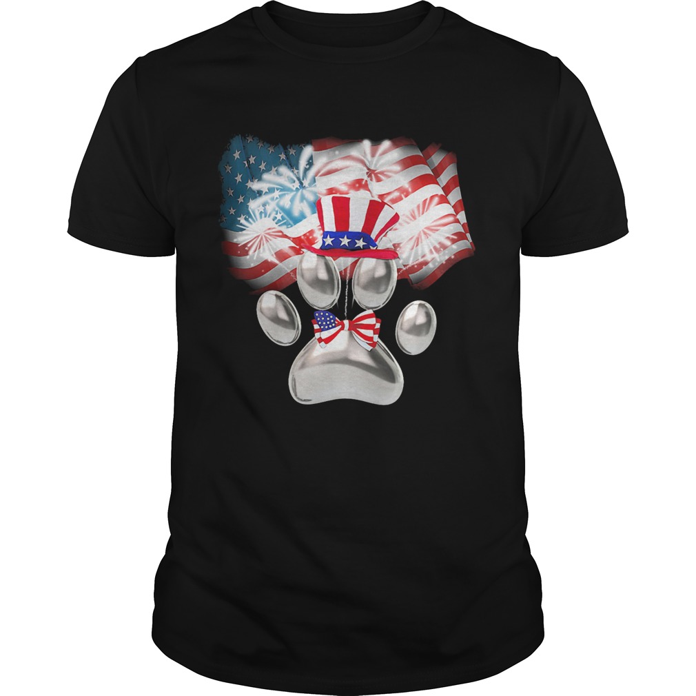 Paw American flag veteran Independence Day shirt