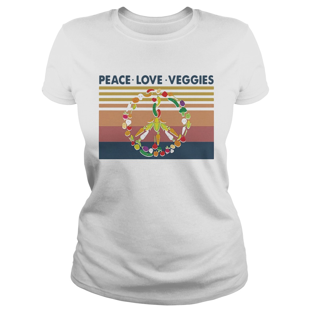 Peace Love Veggies Vintage  Classic Ladies