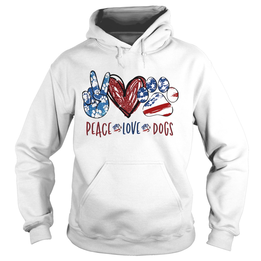 Peace love dogs paw heart  Hoodie