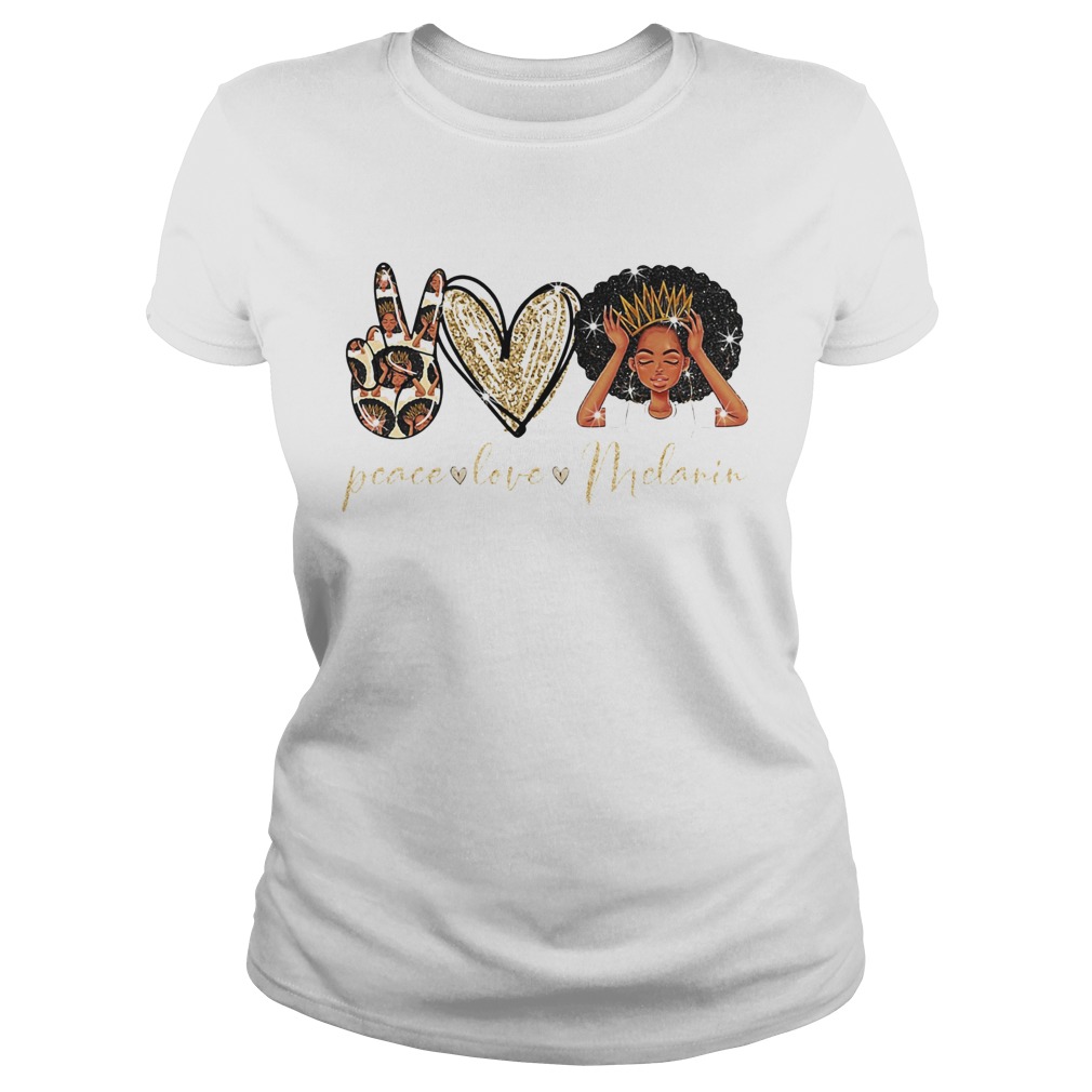 Peace love melanin heart Classic Ladies