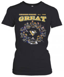 Pittsburgh Penguins All Time Great Mario Lemieux Jaromir Jagr Ron Francis Signatures T-Shirt Classic Women's T-shirt