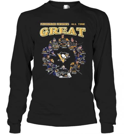 Pittsburgh Penguins Hockey All Time Great Signatures T-Shirt Long Sleeved T-shirt