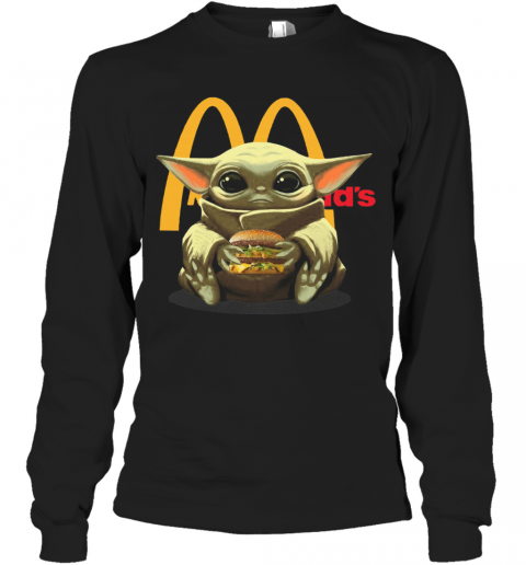 Premium Baby Yoda Hug Mcdonald'S T-Shirt Long Sleeved T-shirt 