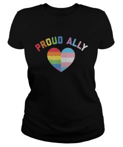 Proud Ally Lgbt Rainbow Heart  Classic Ladies