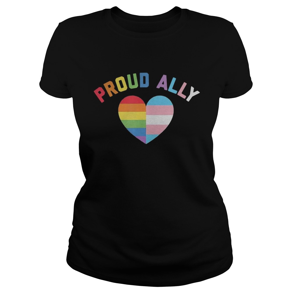 Proud Ally Lgbt Rainbow Heart  Classic Ladies