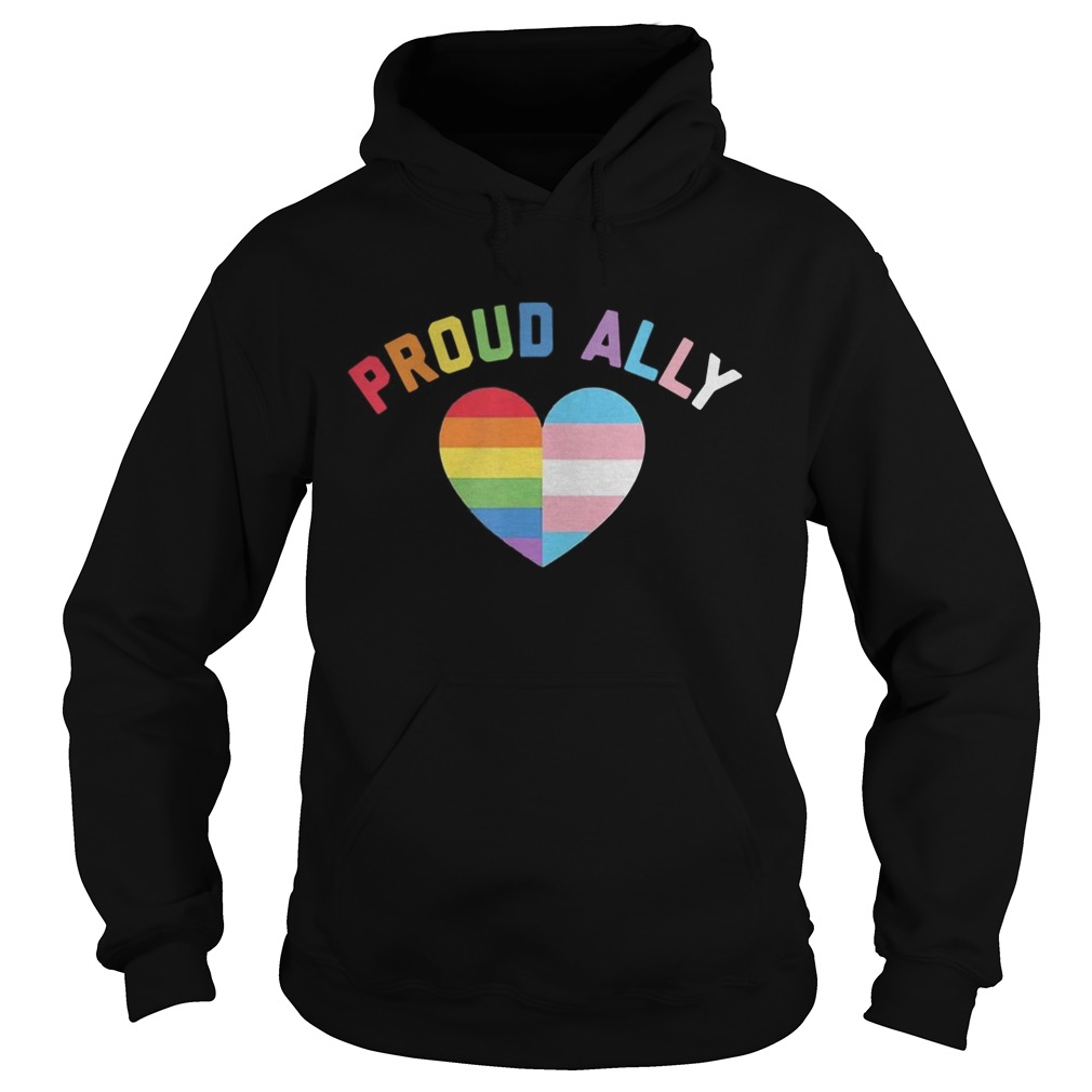 Proud Ally Lgbt Rainbow Heart  Hoodie